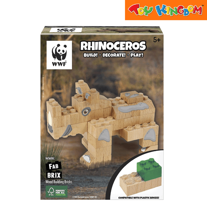 FabBrix WWF Rhinoceros Wooden Bricks