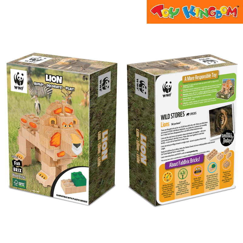 FabBrix WWF Lion Wooden Bricks