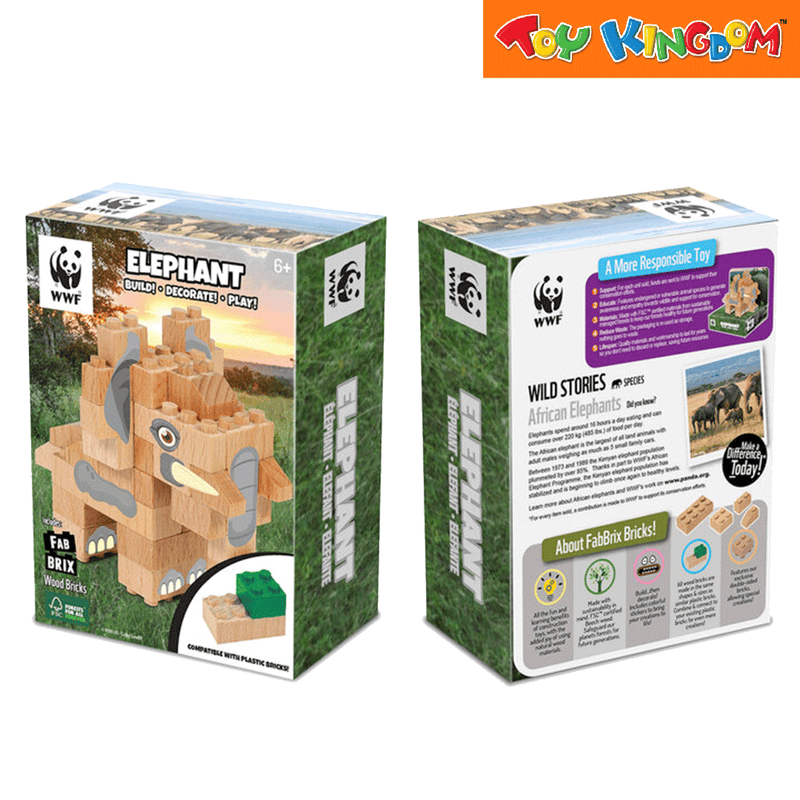 FabBrix WWF Elephant Wooden Bricks