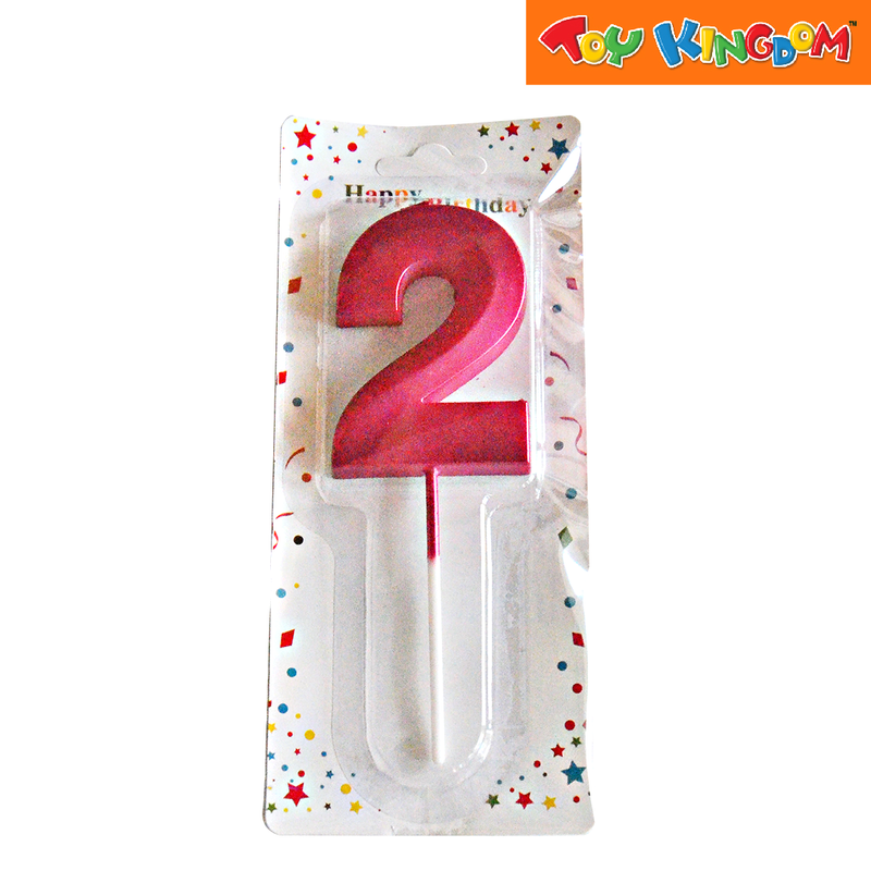 Red No. 2 Cake Number Candle