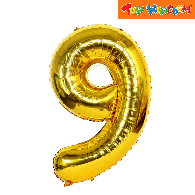 Gold No. 9 Foil Balloon