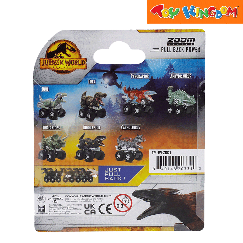 Jurassic World Zoom Riders Dominion Carnotaurus Pull-Back Car