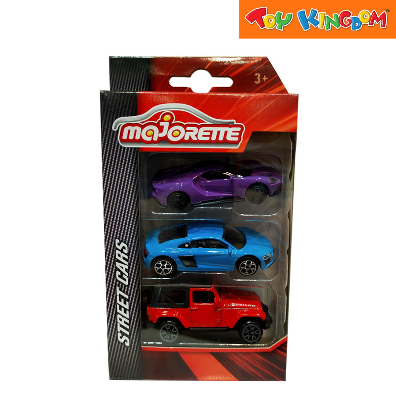 Majorette Street Cars Violet, Blue and Red 3 Pack Die-cast Vehicle