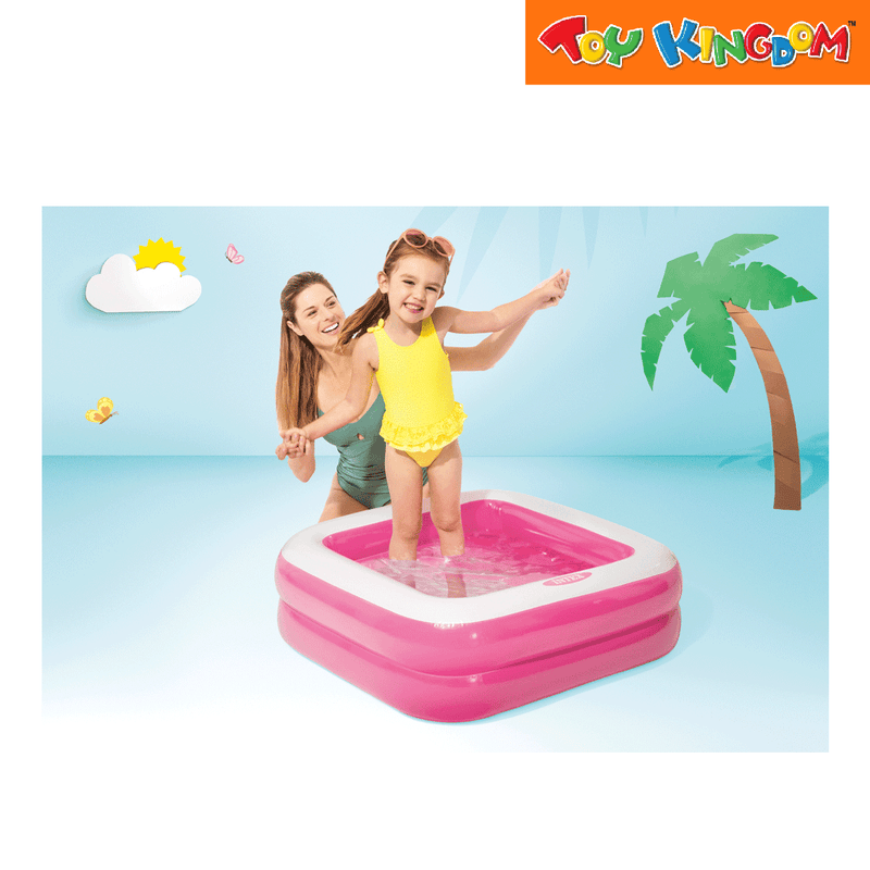 Intex Pink 34in x 34in x 10in Play Box Inflatable Swimming Pool