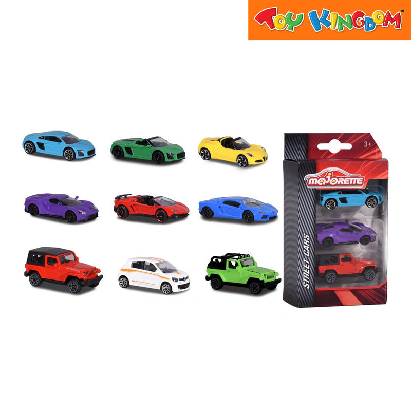 Majorette Street Cars Violet, Blue and Red 3 Pack Die-cast Vehicle