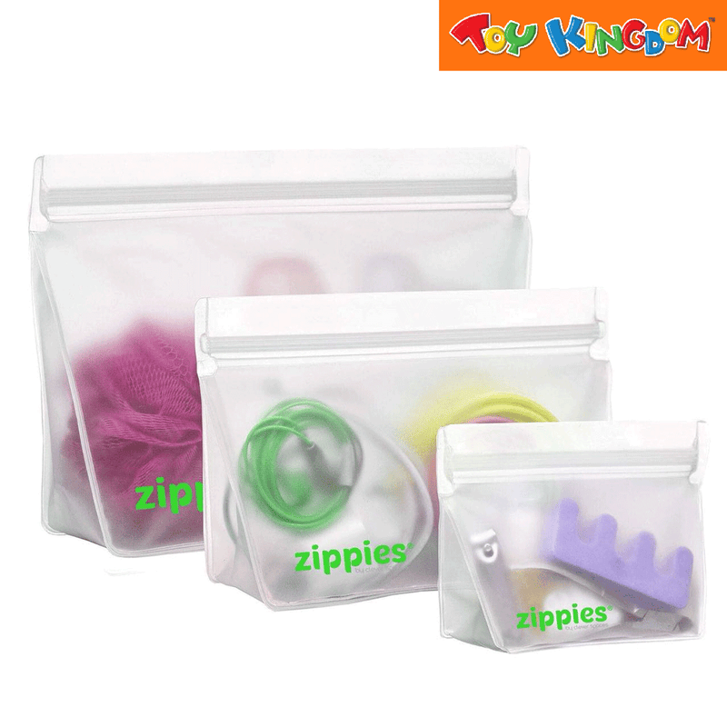 Zippies 3 pcs Sampler Pack Reusable Stand-Up Pouch