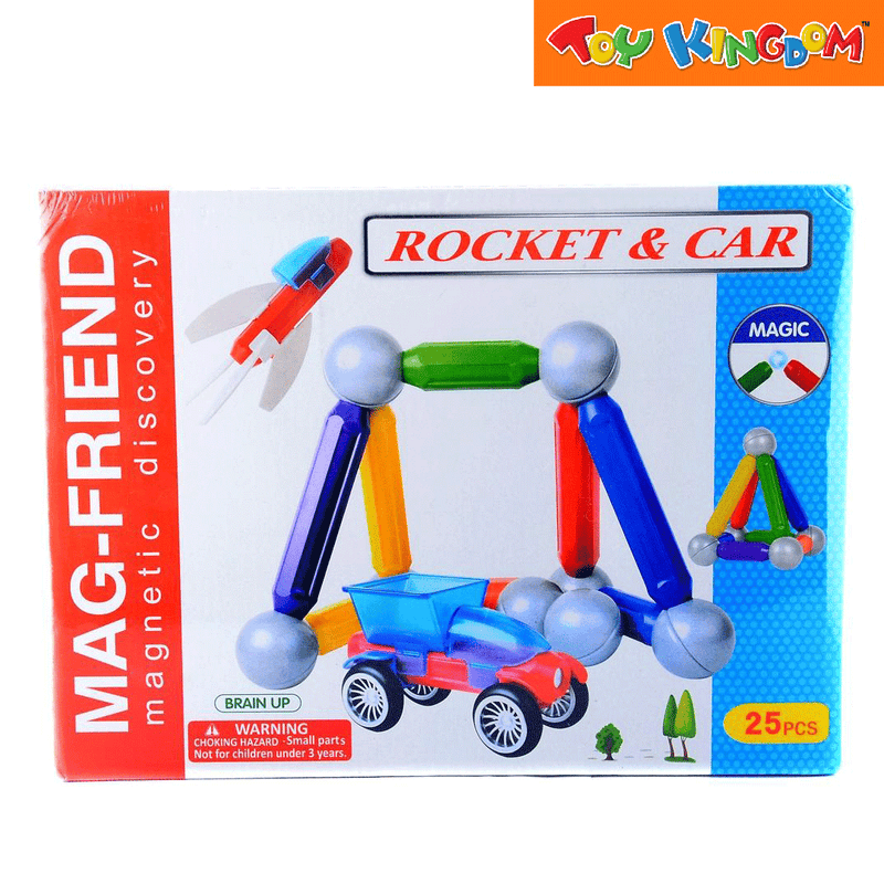 Young Mindz Young Mindz Magnetic Discovery Rocket & Car 25 pcs Magnetic Building Toy